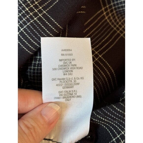 Susan Graver Women’s XLP Beige Mixed Plaid Tunic Top Pockets Preppy Quiet Luxury - Picture 8 of 10